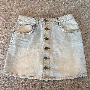 Billabong Light denim Button-Front Mini Skirt